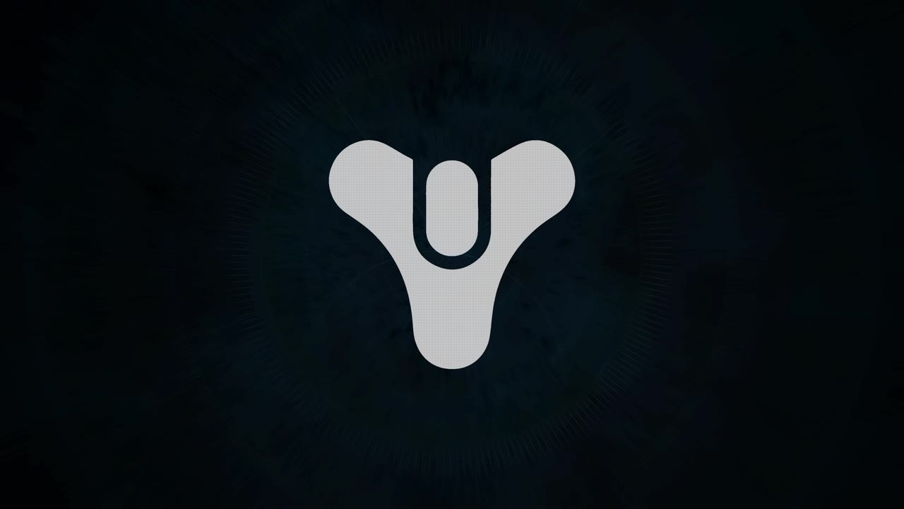 Destiny logo emerging from a dark star field